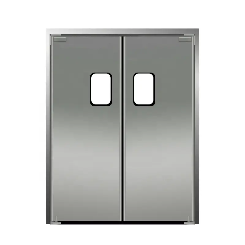 JST-puerta de impacto de acero inoxidable para cocina, puerta de doble balanceo para la industria alimentaria, 2022