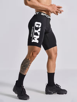 Shorts de sport en spandex pour hommes, motif GYM, shorts de performance ajustés pour la course à pied, le fitness et les tenues décontractées, adaptés au sport