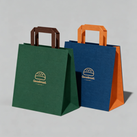 Sac en papier kraft plat en gros avec logo personnalisé, faible MOQ