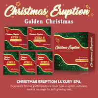 Coffret Spa Effervescence Dorée 5 Étapes Christmas Eruption – Kit de Luxe Pédicure et Manucure pour Fournitures de Salon de Manucure en Gros
