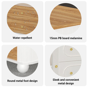 Tùy Chỉnh Trắng Tủ Đồ Nội Thất Phòng Ngủ Gỗ Lưu Trữ 6 Ngăn Kéo Bên Tủ - Product Image 4