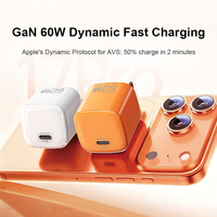 Chargeur électrique JustLink 60W Super Rapide Type-C PD3.2 AVS GaN, adaptateur secteur USB C pour appareils mobiles Android