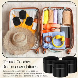 Bocaux ronds noirs en plastique personnalisés, contenants PET pour aliments, poudre protéinée, boîtes de voyage, bouteilles de rangement en plastique PET - Product Image 5