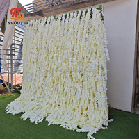 Fleurs artificielles de glycine blanche en soie suspendues SMS, pour la décoration murale de mariages et événements intérieurs/extérieurs