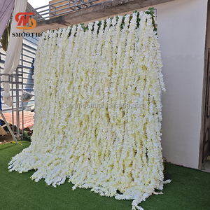 Fleurs artificielles de glycine blanche en soie suspendues <span class=keywords><strong>SMS</strong></span>, pour la décoration murale de mariages et événements intérieurs/extérieurs - Product Image 1