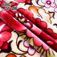 Tissu en flanelle imprimé à motif de pivoine, 100% polyester, nouvelle conception, imprimé unilatéral, personnalisable par l'usine Kingcason, pour draps de lit