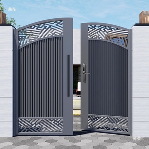 <span class=keywords><strong>Portail</strong></span> de cour moderne en alliage d'aluminium et fer forgé à double <span class=keywords><strong>battant</strong></span> pour villas, maisons de campagne auto-construites, grande entrée extérieure - Product Image 4