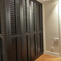 Nouvelle porte pliante en bois massif à persiennes, coupe-vent et respirante, pour dressing ou placard