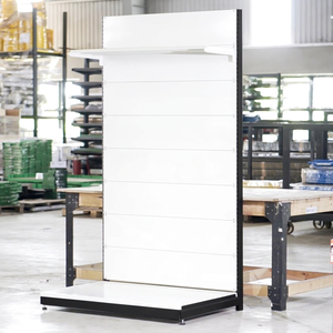 Estante de exhibición de metal al por menor de góndola aceptado OEM para supermercado moderno con ganchos desmontables - Product Image 1