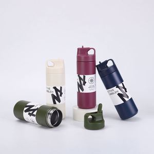 Botella de Agua Deportiva de Acero Inoxidable 304 de 550 ml con Tapa de Boquilla, Termo Deportivo Aislado al Vacío de Gran Capacidad y Portátil - Product Image 2