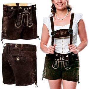 Pantalon en cuir pour femme, style Trachten, personnalisé, haute qualité, longueur moyenne, élégant, Lederhosen traditionnel bavarois, collection 2026 - Product Image 1