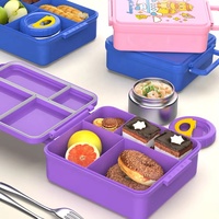 Boîte à bento de luxe AOHEA violette avec pot à soupe isotherme, impression de logo personnalisable, nouvelle conception hygiénique