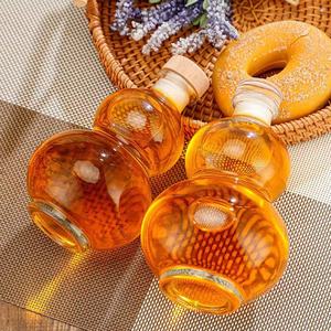 <span class=keywords><strong>Gourde</strong></span> en forme de 250ml 375ml 500ml Esprit Bouteille en verre Rhum Whisky Liqueur Gin Vin Esprit Vodka Bouteille en verre Conteneur avec liège - Product Image 2