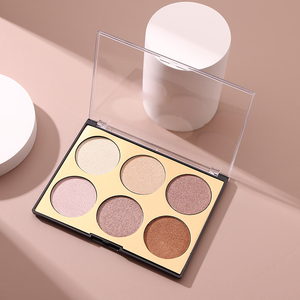 Venta al por mayor maquillaje de cara contorno bronceador 6 polvos prensados Rosa colores resaltador paleta - Product Image 4