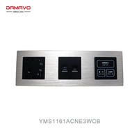 DAMAVO Prise murale intelligente WiFi 5 voies avec panneau tactile USB 12V personnalisable, installation facile pour hôtels, camping-cars, éclairage automobile