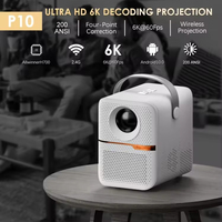 Projecteur LED 4K P10 2026 Android 11 300 ANSI WiFi 6 & BT5 avec autofocus, écran 100 pouces, vidéo portable pour home cinéma