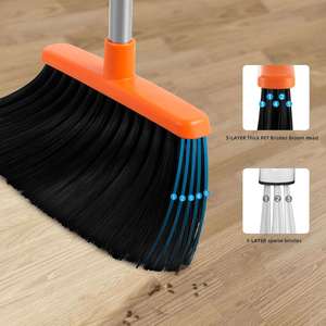 Juego de Escoba y Recogedor Mágico Multifuncional, Palo de Escoba de Acero Inoxidable, Cabezal de PET para Limpieza de Mascotas y Baños - Product Image 6