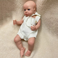 Poupée reborn lavable en silicone souple pour enfants, faite à la main, potelée, bébé garçon/fille, yeux ouverts LouoLou