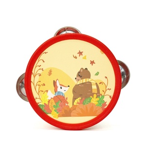 Wholesale 4 Inch Single-Row Colorful Cartoon Wooden Tambourine Orff Percussion Instrument <b>Hand</b> <b>Drum</b> Musical Toy Bring Joyful - Product Image 6