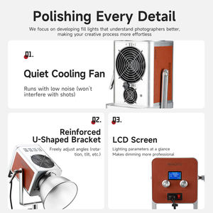 MIAOTU Lampe de studio et de cinéma rétro en alliage d'aluminium GDSY 800W haute puissance, alimentée en courant alternatif, 2700-6500K CRI97, contrôle par application - Product Image 5