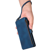 Dompet Kulit PU untuk Google Pixel 8A, 9 Slot Kartu + Kantong Koin Ber-resleting, Penyangga, Pemblokir RFID, 360 °   Perlindungan