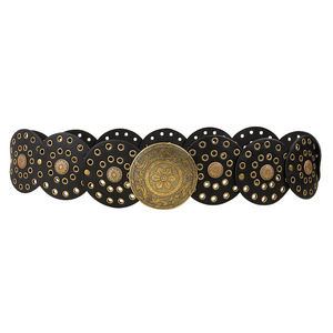 Accessori RW Y2k Grunge da donna esagerata ampia Boho disco con rivetto cintura in pelle Vintage occidentale - Product Image 3