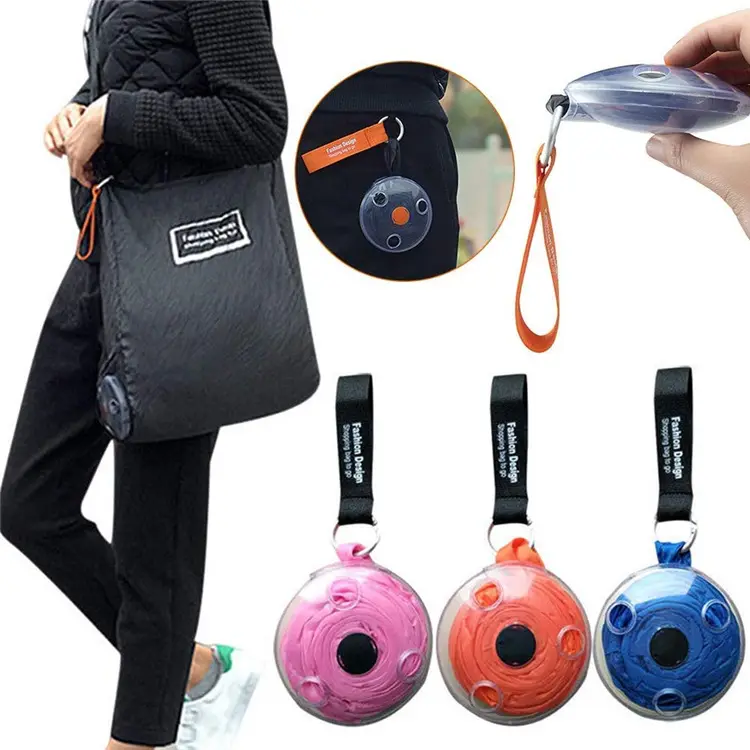 Ultra-small portable folding telescopic storage bag multifunctional small disk supermarket shopping bag