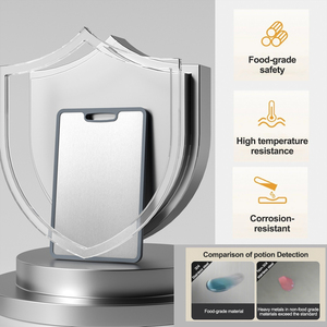 Đôi mặt thép không gỉ thớt snijplank Titan thớt với cạnh Silicone cho máy rửa chén an toàn - Product Image 4