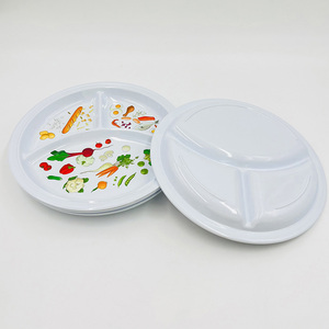 Assiette divisée en mélamine de qualité alimentaire de 8,5 pouces pour une alimentation équilibrée, assiette pour <span class=keywords><strong>la</strong></span> gestion nutritionnelle des enfants - Product Image 2