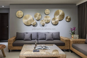 Escultura de Pared de Metal <span class=keywords><strong>Dorado</strong></span> Personalizada, Textura Moderna de Rayos de Sol, Decoración de Pared para <span class=keywords><strong>Hotel</strong></span>/Recibidor/Sala de Estar, para Interiores de Estilo Medio Oriente - Product Image 3