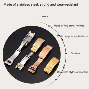 Cierres de Despliegue Seguros e Impermeables de Acero Inoxidable Sólido de 16 mm, Clásicos y de Lujo, para <span class=keywords><strong>Correas</strong></span> de Relojes Inteligentes Personalizadas - Product Image 3