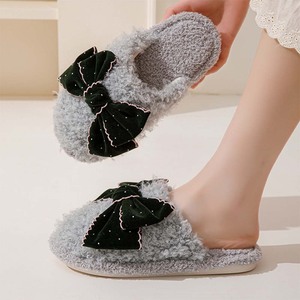 Custom Design Butterfly Knot Bow Plush <strong>Slippers</strong> Home Baotou Cotton <strong>Slippers</strong> Indoor Fur <strong>Slippers</strong> for Women - Product Image 4