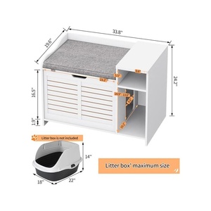 Meuble durable pour animaux de compagnie : Maison pour chat, tabouret à chaussures, armoire à chaussures, lit pour chat intégré, toilette pour chat, modèle tabouret à chaussures - Product Image 3