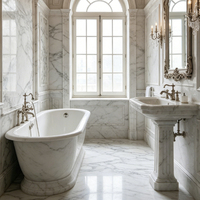Grande dalle de marbre Arabescato blanc de luxe, polie, durable, imperméable, moderne, pour villa, chambre, salon, salle de bain