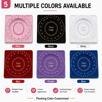 Boîte à bijoux personnalisée avec insert en velours floqué, plateau en plastique pour collier, boucles d'oreilles, bague, boîte cadeau