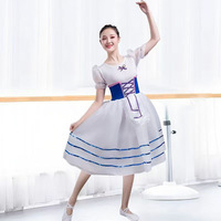 Robe de tutu de ballet romantique professionnelle pour femmes, robe de ballet longue en tulle blanc, costume de scène, tenue de danse de ballerine