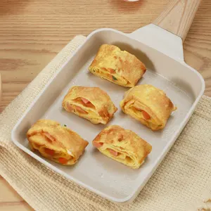 HT Mini Japanese Style Aluminium Alloy Non-Stick Pan Square Steak Skillet Egg Roll Omelet Pan for Home Use