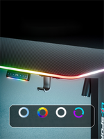 Escritorio eléctrico ajustable de metal para juegos 120x60cm-Sit-Stand Desk con función de memoria Iluminación RGB anticolisión (negro)