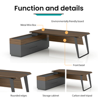 Commercio all'ingrosso moderno convertibile capo ufficio scrivania di lusso Executive mobili da ufficio in legno Workstation con cavo di ricarica Box