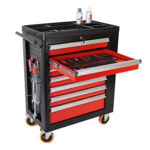 Gabinete de herramientas de banco de trabajo de precio barato, fábrica de Europa, estilo preferido, 7 cajones, carrito de herramientas de gabinete de rodillos de Metal - Product Image 4