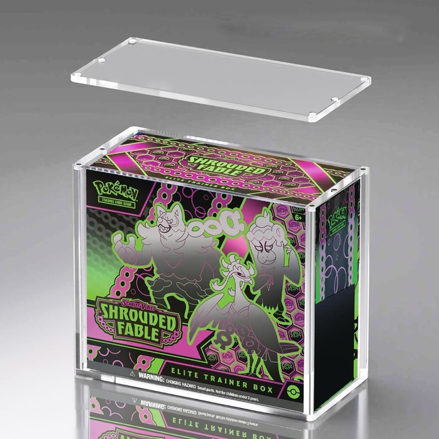 Anti-UV Magnetic Acrylic Display Case for TCG Scarlet Violet Shrouded Fable ETB Booster Box Storage Protector