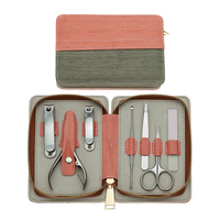 Ensemble de manucure professionnel de haute qualité en acier inoxydable 7 pièces avec coupe-ongles, ciseaux à cuticules, kit de toilettage pour hommes