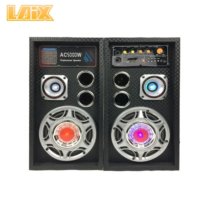 Laix SS-A4 5 дюймов внутренние активные динамики BT 80 Вт низкочастотный динамик басовая аудиосистема деревянная коробка светодиодная световая панель мощный сценический динамик