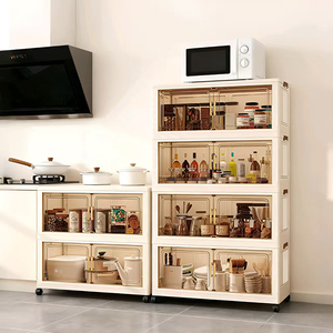 Armoire <span class=keywords><strong>de</strong></span> <span class=keywords><strong>rangement</strong></span> pliable multicouche en plastique durable ZD503-4, grande capacité <span class=keywords><strong>pour</strong></span> <span class=keywords><strong>jouets</strong></span> et vêtements, sans installation - Product Image 4