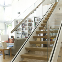 Escalier en bois prix avec fil machine barre en acier garde-corps escalier en forme de L