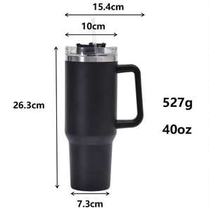 Gobelet isotherme personnalisé en acier inoxydable de 40 oz avec poignée, écologique, grande capacité, couleurs du logo, maintien thermique 12-24 heures - Product Image 6