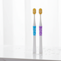 Nouvelle conception de brosse à dents en plastique à poils souples, 2 couleurs, brosse à dents orthodontique pour adultes, usage domestique