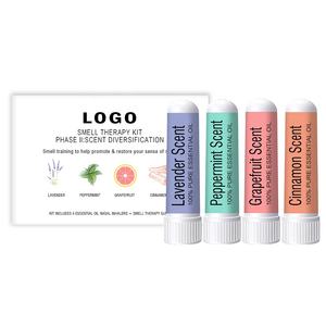 <span class=keywords><strong>Kit</strong></span> de <span class=keywords><strong>entrenamiento</strong></span> de olores con logotipo personalizado, 4 aceites esenciales, inhalador nasal, terapia natural para la pérdida de olores, incluye guía y registro - Product Image 1