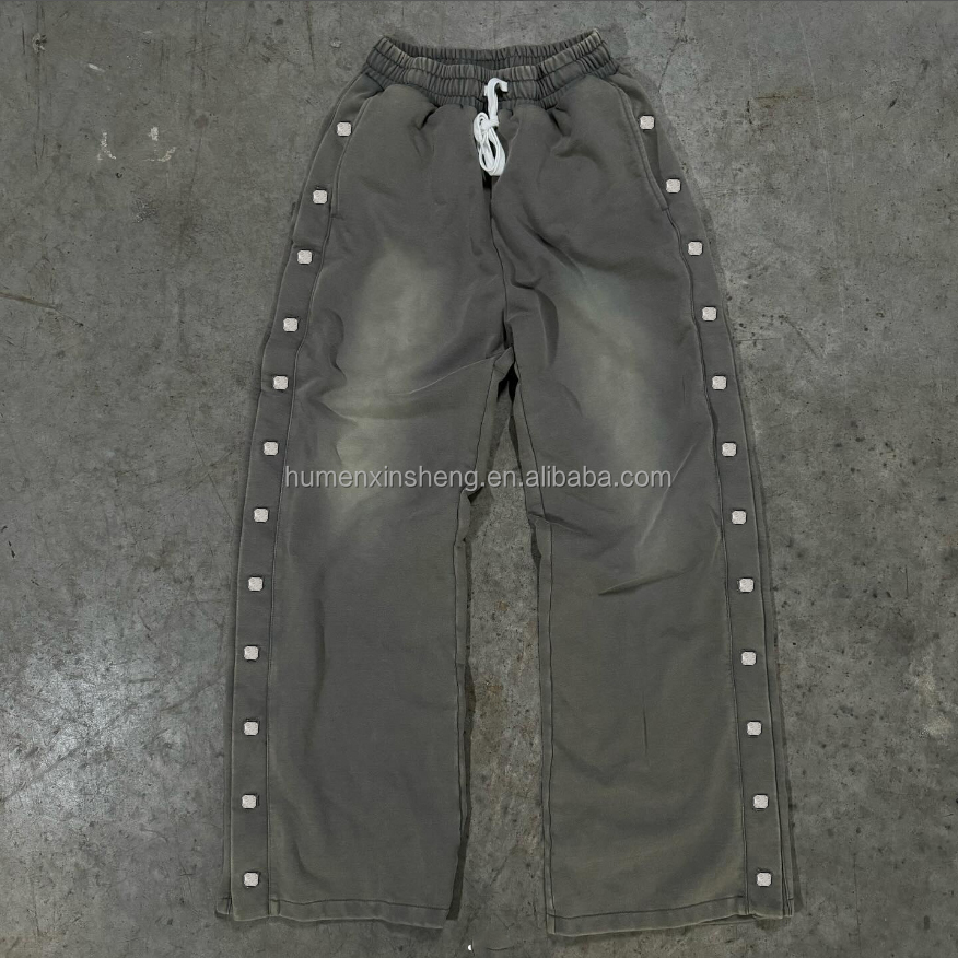 Sweatpants with buttons on the side shop