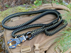 Heavy Duty <span class=keywords><strong>Two</strong></span> Handle Durable <span class=keywords><strong>Dog</strong></span> Paracord <span class=keywords><strong>Dog</strong></span> Lead Leash con Frog 360 Clip - Product Image 3
